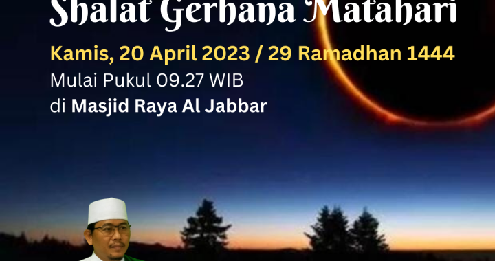 Masjid Raya Al Jabbar Gelar Shalat Gerhana Matahari
