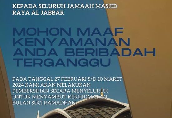 Tidak Tutup, Masjid Raya Al Jabbar Tetap Buka Jelang Ramadhan